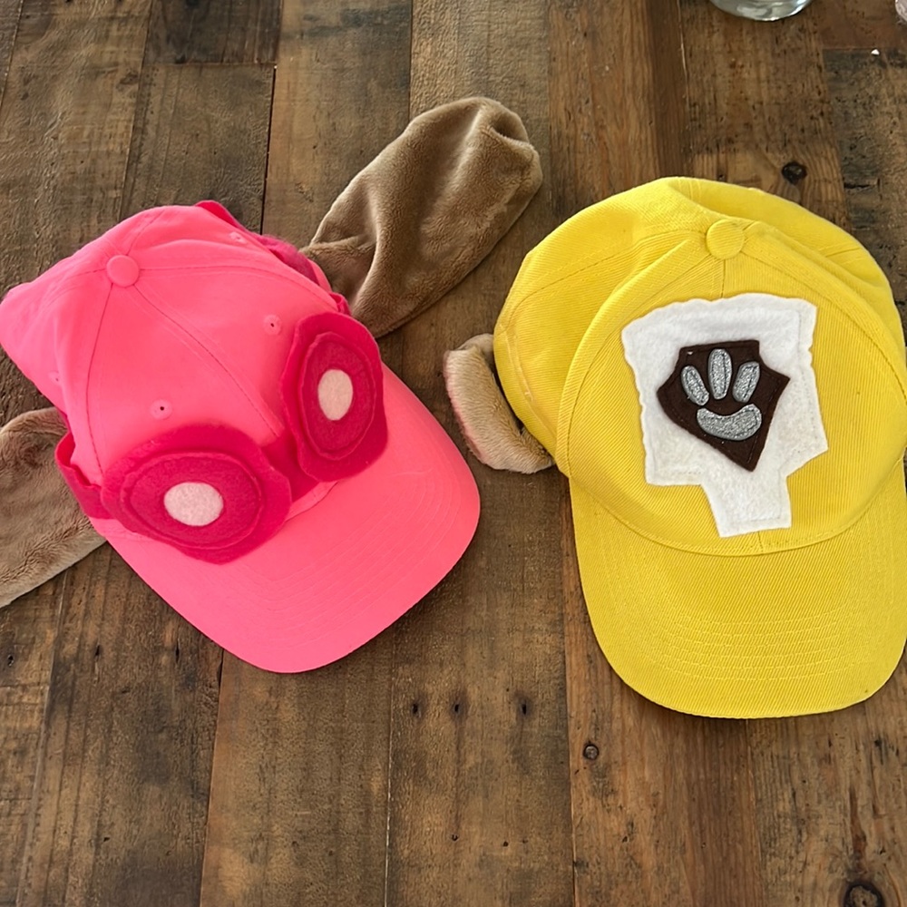 Custom Skye and Rubble baseball caps paw patrol